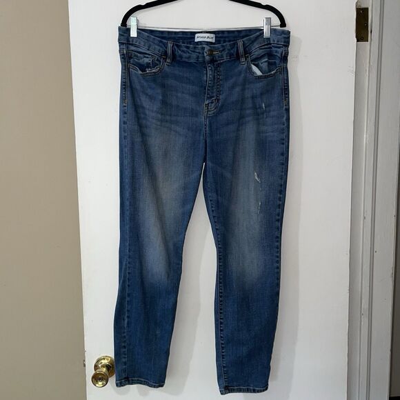 Studio Blue Jeans - Womens Size 33 - Blue - Straight Stretch Distressed (3648) - Picture 1 of 11